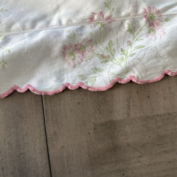 Schweitzer Linens Hemstitch Standard Pillowcase Sham Pink Hem Embroidery Italy - Picture 5 of 16